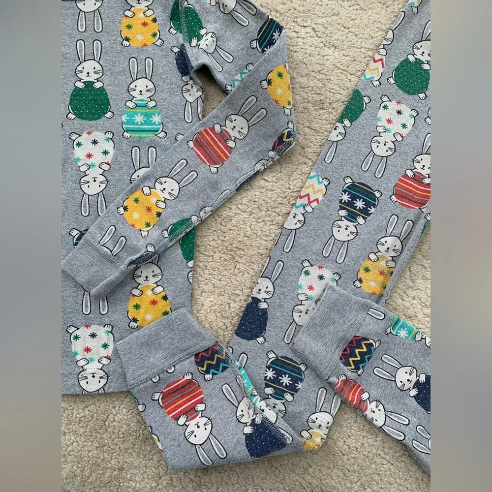 Hanna Andersson Size 130, 8, Long John Pajamas in Spring Celebration Easter Eggs